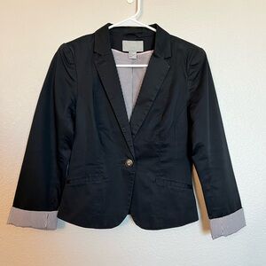 H&M Black Single-Button Tailored Blazer Size 6
